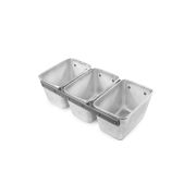 Алюминий (Россия) Форма для выпечки хлеба 14,5*10 см. h= 10см. алюм. литая 3х -секционная /1/