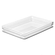 Пластик (Россия) Контейнер для теста 600*400* 75 мм. (-30/+60°C) прямой, сплошной, морозостойкий, белый полиэтилен (крышка 49164) /1/128/