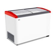 ЛАРЬ МОРОЗИЛЬНЫЙ GELLAR FG 400 E ГНУТОЕ СТЕКЛО КРАСНЫЙ (ПРОПАН)