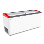 ЛАРЬ МОРОЗИЛЬНЫЙ GELLAR FG 700 E ГНУТОЕ СТЕКЛО КРАСНЫЙ (ПРОПАН)