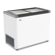 ЛАРЬ МОРОЗИЛЬНЫЙ GELLAR FG 350 С ПРЯМОЕ СТЕКЛО СЕРЫЙ (ПРОПАН)