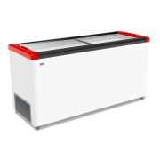 ЛАРЬ МОРОЗИЛЬНЫЙ GELLAR FG 600 С ПРЯМОЕ СТЕКЛО КРАСНЫЙ (ПРОПАН)