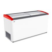 ЛАРЬ МОРОЗИЛЬНЫЙ GELLAR FG 600 E ГНУТОЕ СТЕКЛО КРАСНЫЙ (ПРОПАН)