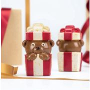 Форма д/шок. 3D "Мишка сюрприз" 63x54мм h101 мм, 74гр, 4 ячейки, п/к с магнитом 20SR106