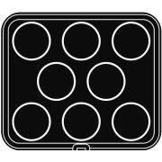 Форма 45 для выпечки тарталеток d90/87мм h20мм (для NewCookmaticSpec), 8 ячеек PIASTRA 45