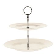 Bonna (Турция) Этажерка 2-х ярусная d=25/27 см. h=24,5 см. Белый Bonna /1/6/