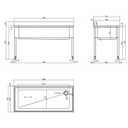 СТОЛ Д/ГРЯЗ.ПОСУДЫ DIHR СПЕЦ. 1500ММ КОТЛОМОЕЧНЫЙ