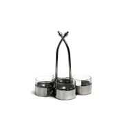 Менажница для сервировки на 4 емкости  8x21,5см, SS-4453