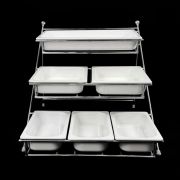 Станция трехярусная буфетная с 6 гастроемкостями, 82x68x58см, 3-TE6P