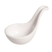 Ложка для закусок 9.5x5.5см, меламин, Piccaso, цвет белый H-2307