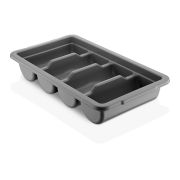 GASTROPLAST (Турция) Лоток для столовых приборов (органайзер) 4 секции 53*29*9,5 см. серая, п/п (крышка 76909) GP /1/12/