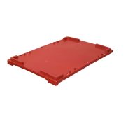 Пластик (Россия) Крышка к ящику 600*400*40 мм. сплошная, утяжеленная, красная /1/400/