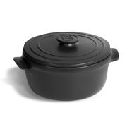 EMILE HENRY (Франция) Кастрюля 0,6 л. керам. d=13,5 см. h=10 см. с крышкой черная Emile Henry /1/2/