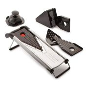 MGsteel Мандолина (овощерезка) 42*13 см. с 5-ю насадками и толкателем, нерж. и пластик MGsteel /1/