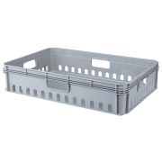 Ящик универсальный 600х400х130мм "ЕВРОБОКС", перфорированный, 27л, п/п, цвет серый 425233030