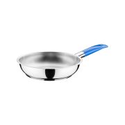 MGsteel Сковорода d=20 см. h=4 см. 1,0 л. нерж. (индукция) синяя ручка винил. MGsteel /1/