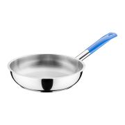 MGsteel Сковорода d=24 см. h=5 см. 1,8 л. нерж. (индукция) синяя ручка винил. MGsteel /1/