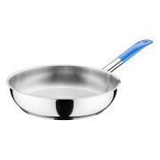 MGsteel Сковорода d=28 см. h=6 см. 3,0 л. нерж. (индукция) синяя ручка винил. MGsteel /1/