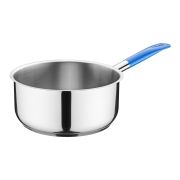 MGsteel Сотейник  5,0 л. нерж. d=24 см. h=11 см. б/кр (индукция)(кр. 79198) синяя ручка винил. MGsteel /1/ АКЦИЯ