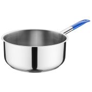 MGsteel Сотейник  7,5 л. нерж. d=28 см. h=12 см. б/кр (индукция)(кр. 79199) синяя ручка винил. MGsteel /1/ АКЦИЯ