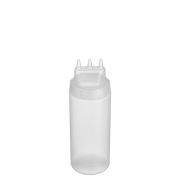 GASTROPLAST (Турция) Емкость для соуса  500 мл. d=70 мм. h=200 мм. 3 носика, широкая  прозрачная GP /1/48/