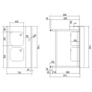 СТОЛ Д/ГРЯЗ.ПОСУДЫ DIHR T55 1200 DX СПЕЦ. 2 ВАННЫ