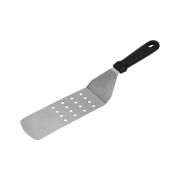 Нерж (Китай) Лопатка 37 см. изогнутая раб. часть 25*7,3 см. нерж. перфорир. с пластик. ручкой /1/