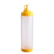 GASTROPLAST (Турция) Емкость для соуса  750 мл. d=70 мм. h=270 мм. с 2 крышками, широкая прозрачная, крышки желтые GP /1/96/