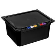 Пластик (Россия) Гастроемкость 1/2 h=150 мм. 325*265 мм. 8,9 л. п/п черная с крышкой MGprof /1/8/