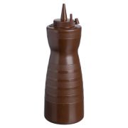 MGprof Емкость для соуса  700 мл. d=82 мм. h=238 мм. фигурная с крышкой коричневая MGprof /1/24/