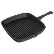 Чугун (Китай) Сковорода-гриль 24*24 см. h=3 см. 1 л. черная, чугун /1/