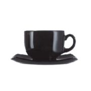 ARC (Франция) Чайная пара 160 мл. черный Квадрат  /1/6/36/