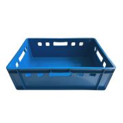 Ящики (Россия) Ящик 600*400*200 мм. для мяса Е2 прямой сплошной, синий (крышка 65079) /1/48/