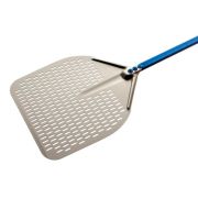 GI.METAL (Италия) Лопата для пиццы прямоуг. перфорир. 45*45 см. l=120 см. алюм. Azzurra Gimetal /1/