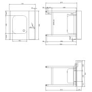 СТОЛ Д/ГРЯЗ.ПОСУДЫ DIHR T55 800 L