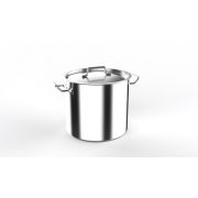 MGsteel Котел 30 л. нерж. d=35 см. h=32 см. тройное дно с крышк. (индукция) MGsteel /1/