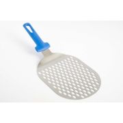GI.METAL (Италия) Лопатка для пиццы овальная перфорир. 17,5*21 см. нерж.  ручка пластик Gimetal /1/4/