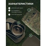 Россия Набор посуды 6 предметов походный в чехле зеленом MG /1/