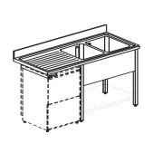 ВАННА МОЕЧНАЯ APACH CHEF LINE L2S156-44LWD