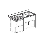 ВАННА МОЕЧНАЯ APACH CHEF LINE L2S167-45LWSHD