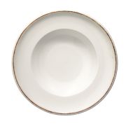 Bonna (Турция) Тарелка d=240 мм. глубокая 400 мл. h=52 мм. Ретро коричневый край, форма Гурмэ Bonna/1/6/432/