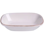 Bonna (Турция) Салатник 140*100 мм. 160 мл. h=35 мм., касалетка Ретро коричневый край, форма Гурмэ Bonna /1/12/2040/