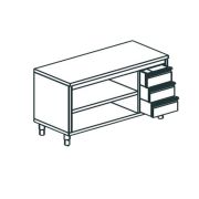 СТОЛ ПРОИЗВОДСТВЕННЫЙ ЗАКРЫТЫЙ С 3-Х СТОРОН APACH CHEF LINE LWC713SH2DR