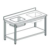 СТОЛ ПРОИЗВОДСТВЕННЫЙ С ВАННОЙ APACH CHEF LINE LWT718SHUSL