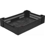 Ящики (Россия) Ящик 600*400*135 мм. ягодный прямой перфорир., черный (крышка 73263,76402,73263,65079) /1/72/