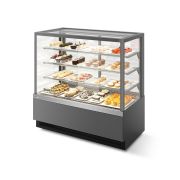 ВИТРИНА КОНДИТЕРСКАЯ VETE KUB LUX 130 СЕРЫЙ МАТОВЫЙ/ШЛИФОВАННАЯ НЕРЖАВЕЙКА