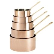 Сотейник медный "VIP" 0,8л d12см h6см, ручка латунная 6445.12