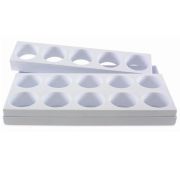 Формы пластик. для пирож. "Сердце" 79х73мм h40мм, 75гр., 15 ячеек, 26х40см MONOP.B007