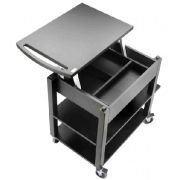 Тележка сервировочная 84х52см h81см, с поднимающ. полкой, 3 уровня, МДФ цвета венге, сталь 97150737