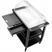 Тележка сервировочная для сыра и десерта 96х59см h113см, с крышкой, 3 уровня, МДФ цвета венге, сталь